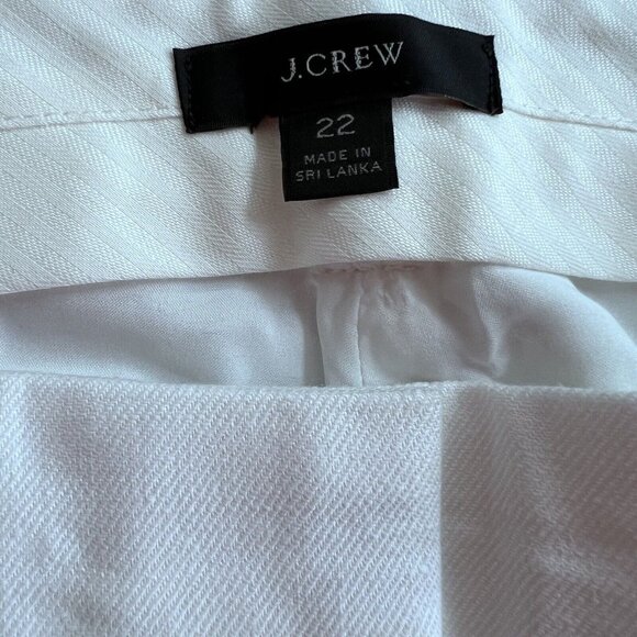 J. Crew Women Linen Blend White Wide Leg Sz 22 Pant High Rise Slash Pocket LINEN - Picture 3 of 14